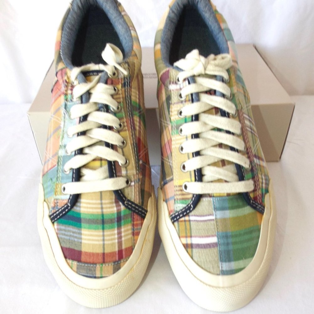 J. Crew Plaid Canvas Sneakers, Men's Size 7.5, Women's Size 9, Unisex, EC!